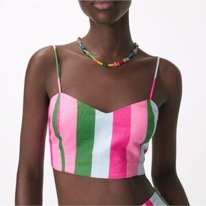 Women’s colorful striped bustier crop top size small from Zara
